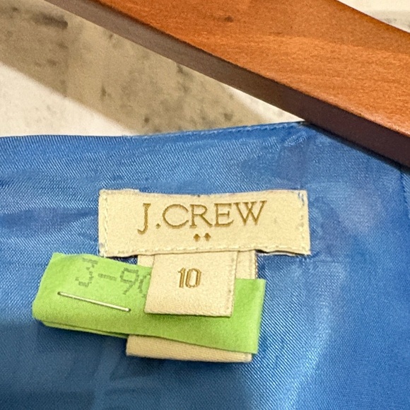 J. Crew Blue and Green, orange geometric, print mini Dress, size 10 - Picture 2 of 9